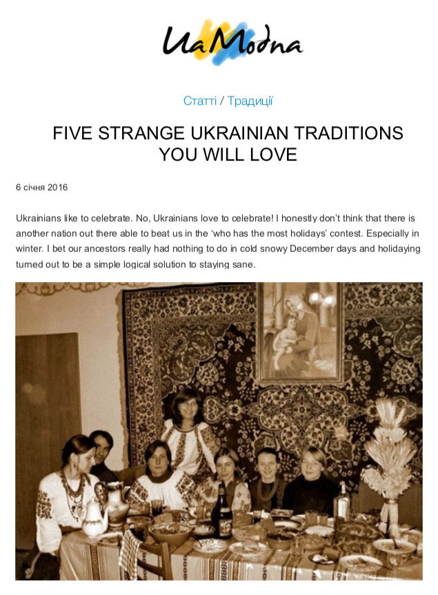 Read article Five Strange Ukrainian Traditions